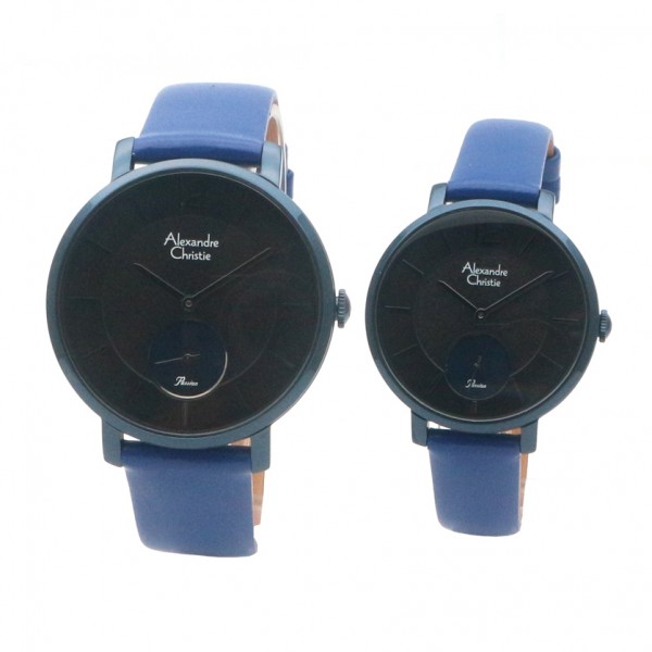 Alexandre Christie AC 8590 Blue Black Dial Couple